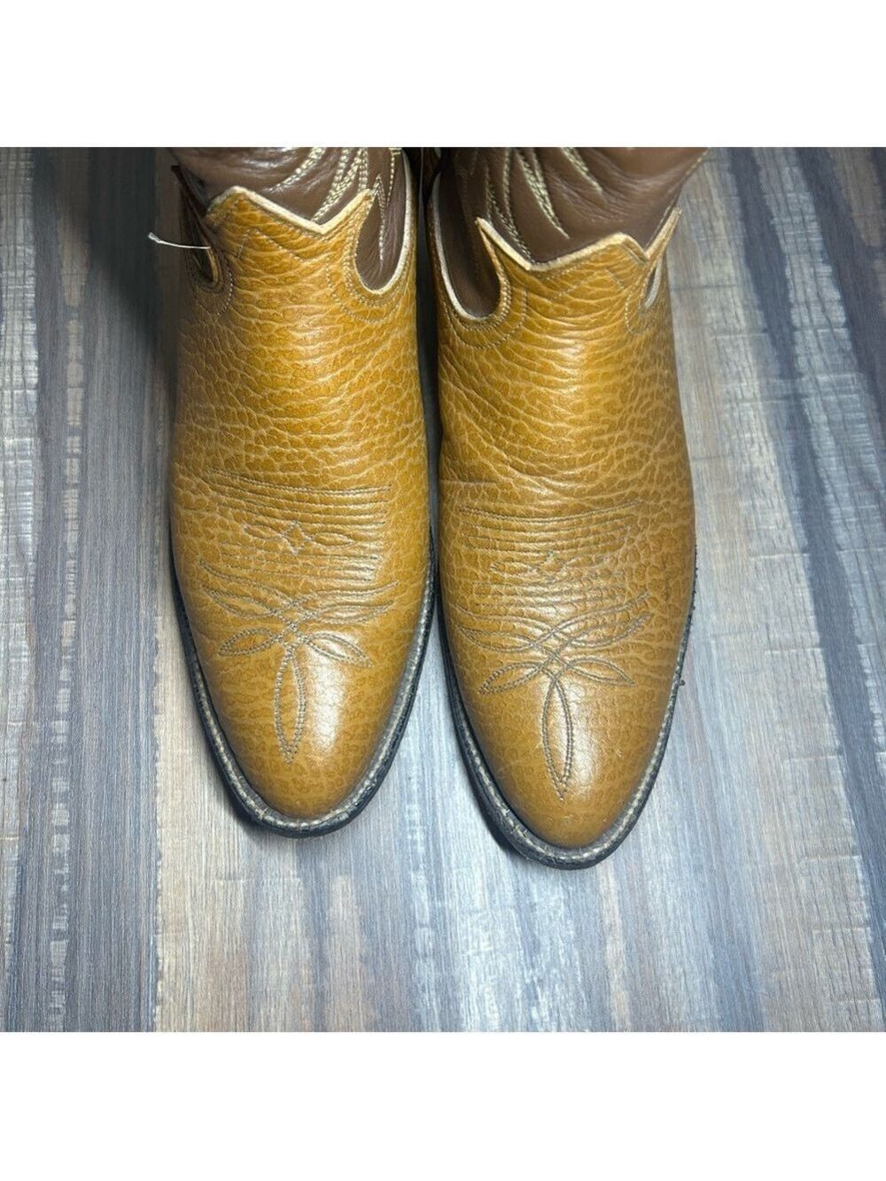 Tony Lama Womens Western Boots Sz 8A Brown Tan Leather Cowboy USA Made - Picture 7 of 7